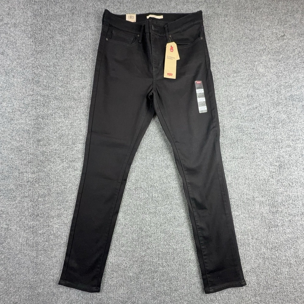 Levi's Slimming Skinny Jeans Womens 14 Black High Rise Stretch Pants 28399-0001